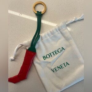 BOTTEGA VENETA Leather Key Chain Red Pepper
